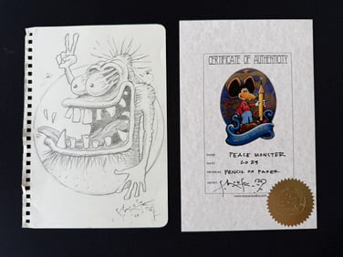 STANLEY MOUSE ORIGINAL SKETCH - PEACE MONSTER - 2023