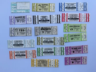 SIGNIFICANT TICKET STUB SET WITH RUSH, YES, BLUE OYSTER CULT