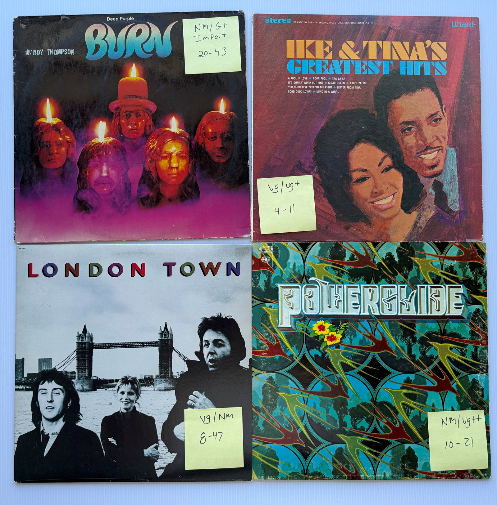 DEEP PURPLE IMPORT AND IKE AND TINA TURNER: DEEP PURPLE IMPORT AND IKE AND TINA TURNER, MCCARTNEY LONDON TOWN, POWERGLIDE