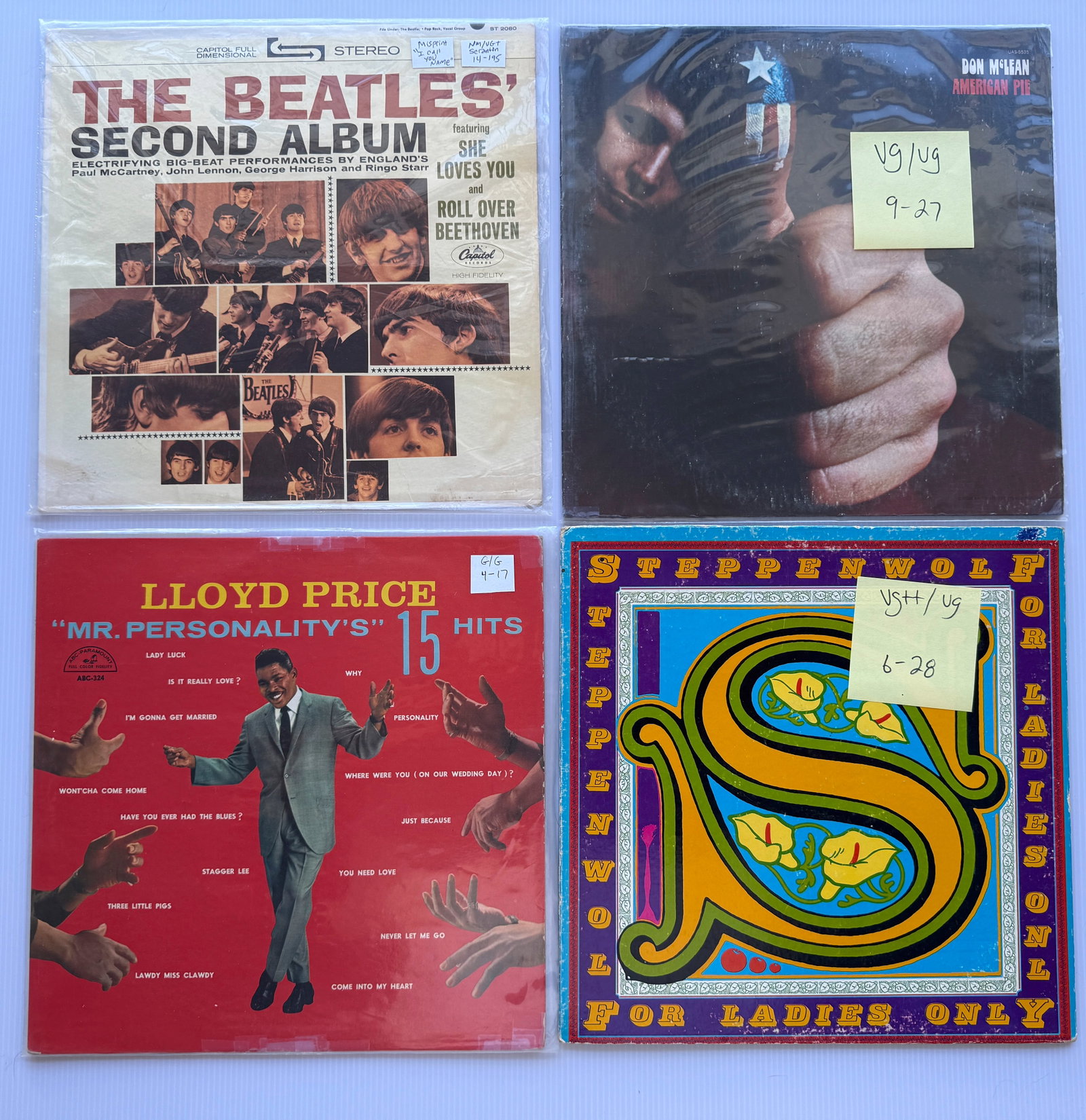 THE BEATLES SECOND ALBUM: THE BEATLES SECOND ALBUM AND DON MCLEAN AMERICAN PIE, LLOYD PRICE AND STEPPENWOLF