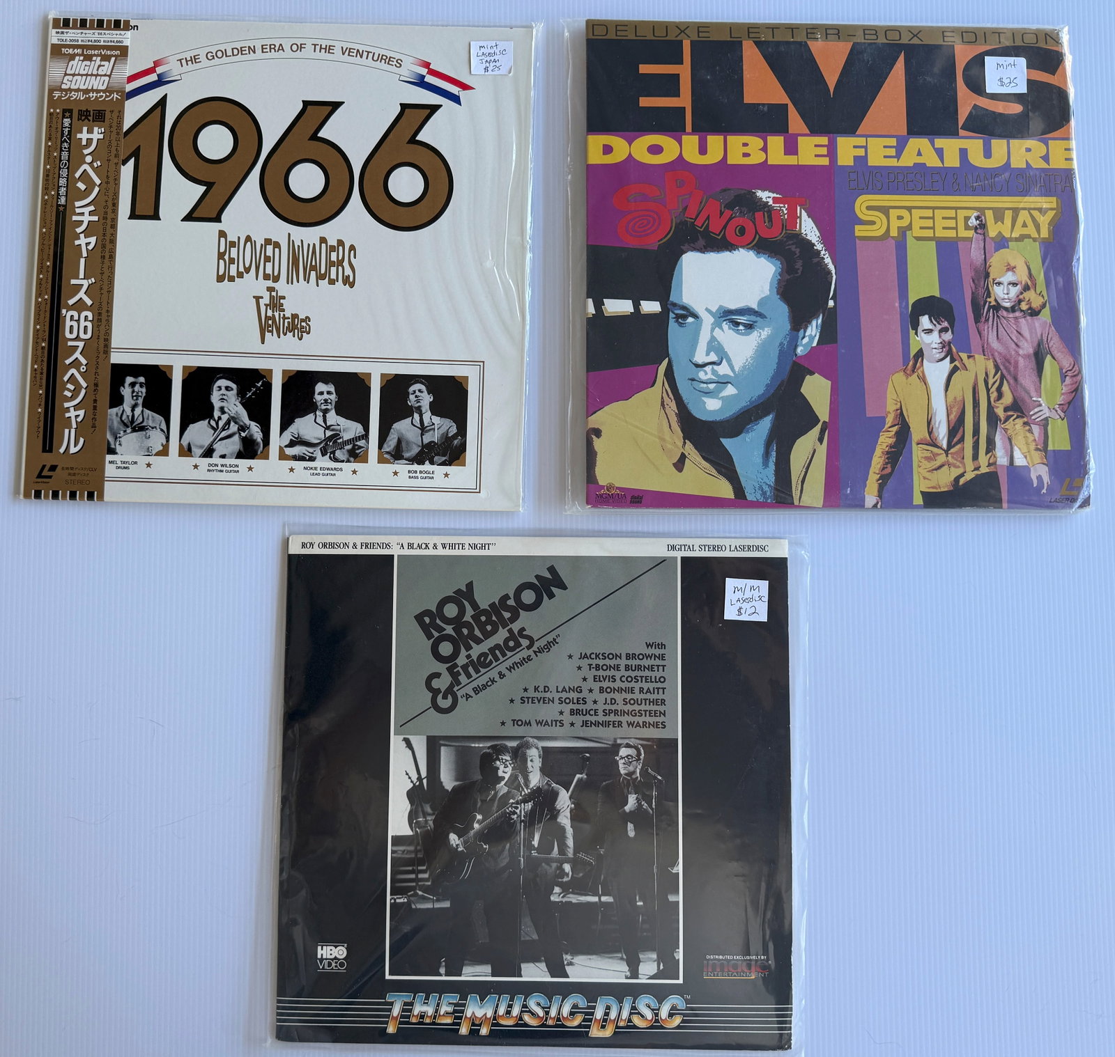 THE VENTURES JAPAN IMPORT LASER DISK AND MORE: THE VENTURES JAPAN IMPORT LASER DISK AND MORE WITH ELVIS MOVIES AND ROY ORBISON - ALL LASERDISCS