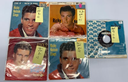RICKY NELSON 45s PICTURE SLEEVES AND RECORDS
