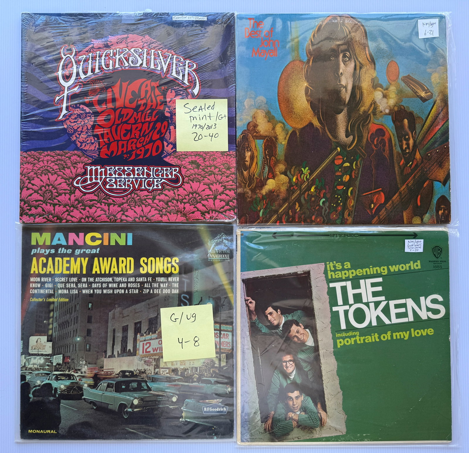 SEALED QUICKSILVER LIVE AT THE OLD MILL TAVERN: SEALED QUICKSILVER LIVE AT THE OLD MILL TAVERN. THE BEST OF JOHN MAYALL. MANCINI. THE TOKENS.