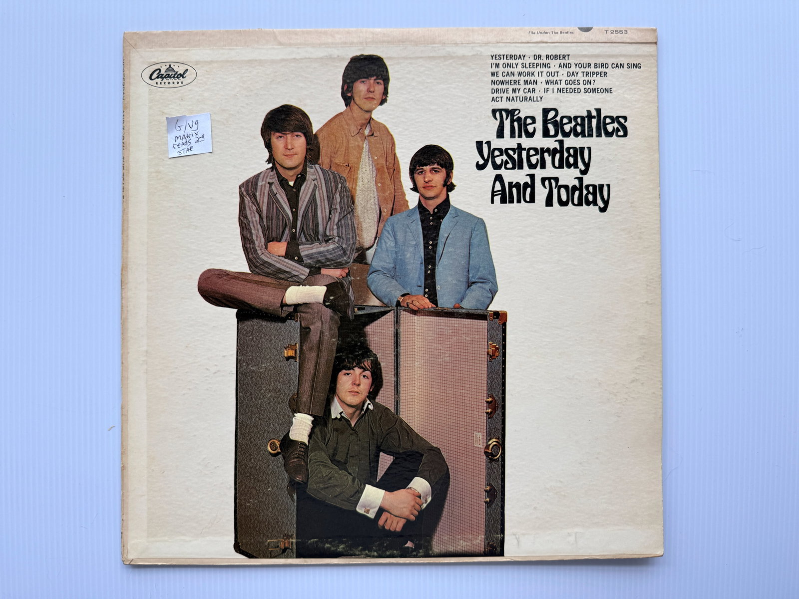 THE BEATLES - YESTERDAY AND TODAY - UNIQUE ITEM: VG/VG+ ALBUM HAS EXACT MATCH OF MATRIX NUMBERS TO THE BUTCHER COVER ALBUM. ALBUM COVER IS NOT A BUTCHER COVER. UNIQUE FRANKENSTEIN MIX. $20-$40
