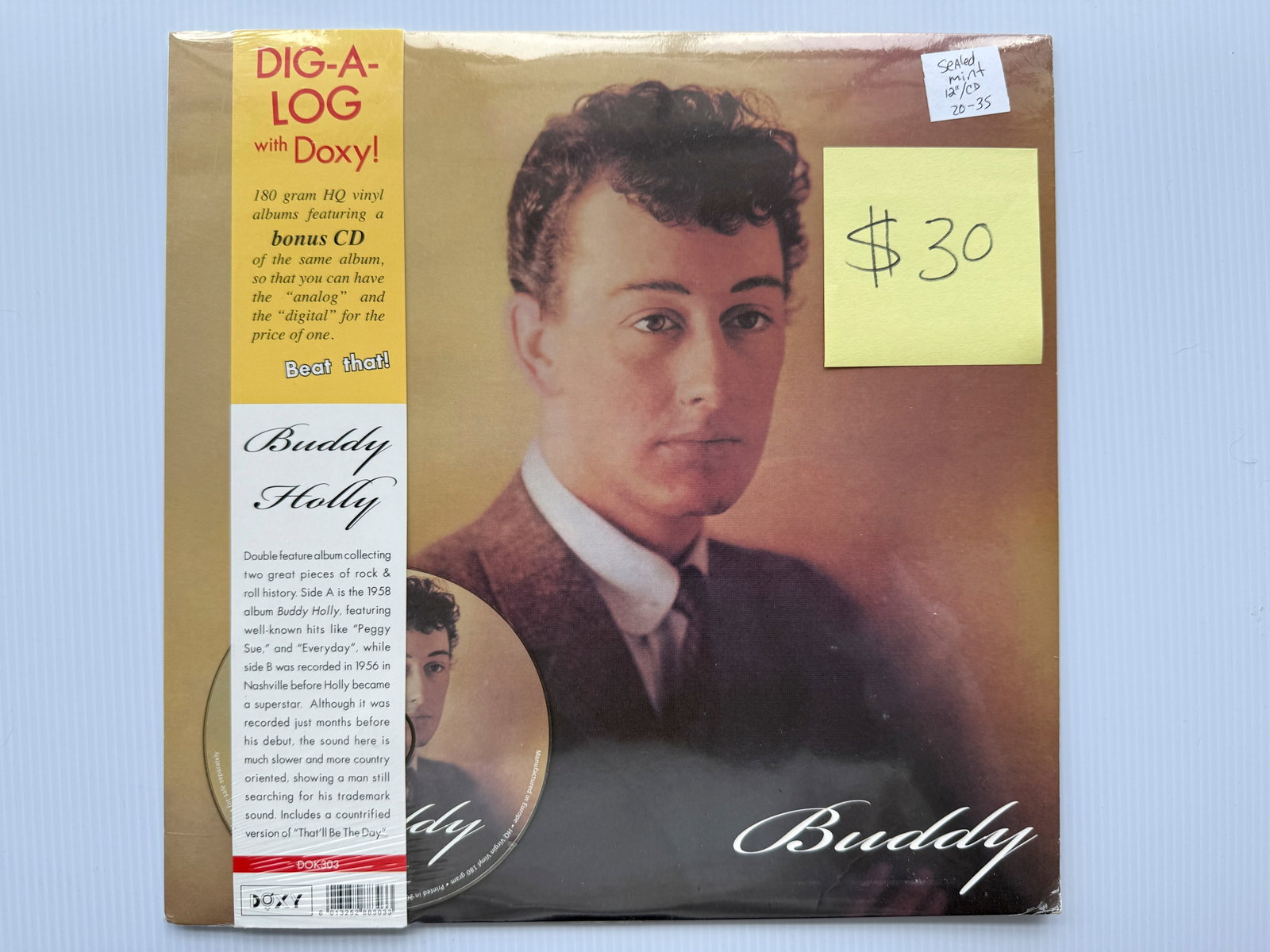 BUDDY HOLLY - SEALED - 180 GRAM - WITH BOUS CD: MINT INCLUDES COUNTRIFIED VERSION OF THAT'LL BE THE DAY ! PEGGY SUE $30-$50