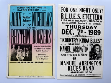 VINTAGE ORIGINAL CARD STOCK CONCERT BOXING STYLE POSTERS