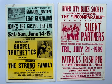 VINTAGE ORIGINAL CARD STOCK CONCERT BOXING STYLE POSTERS