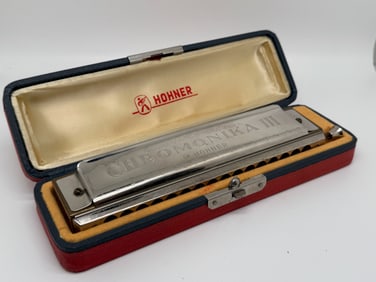 Vintage Hohner Chromonika III Harmonica With Box Nr. 280 Germany ESTATE
