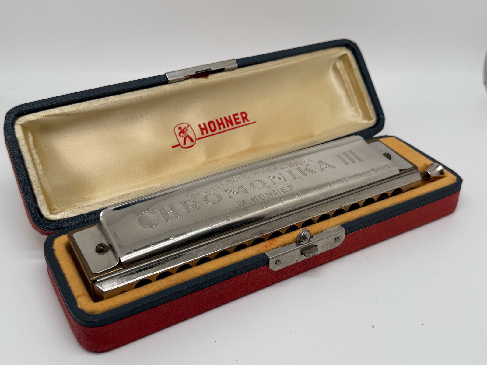 Vintage Hohner Chromonika III Harmonica With Box Nr. 280 Germany ESTATE (1 of 3)