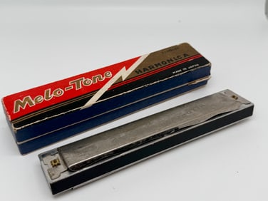 Vintage Melo-Tone #800 Harmonica 21 Holes Original Box Made In Japan