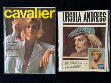 CAVALIER MAG 1972 AND URSULA ANDRESS PHOTO MAG
