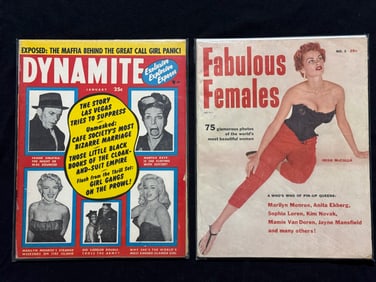 DYNAMITE #2 PIN UP MAGAZINE 1956 AND FABULOUS FEMALES #1