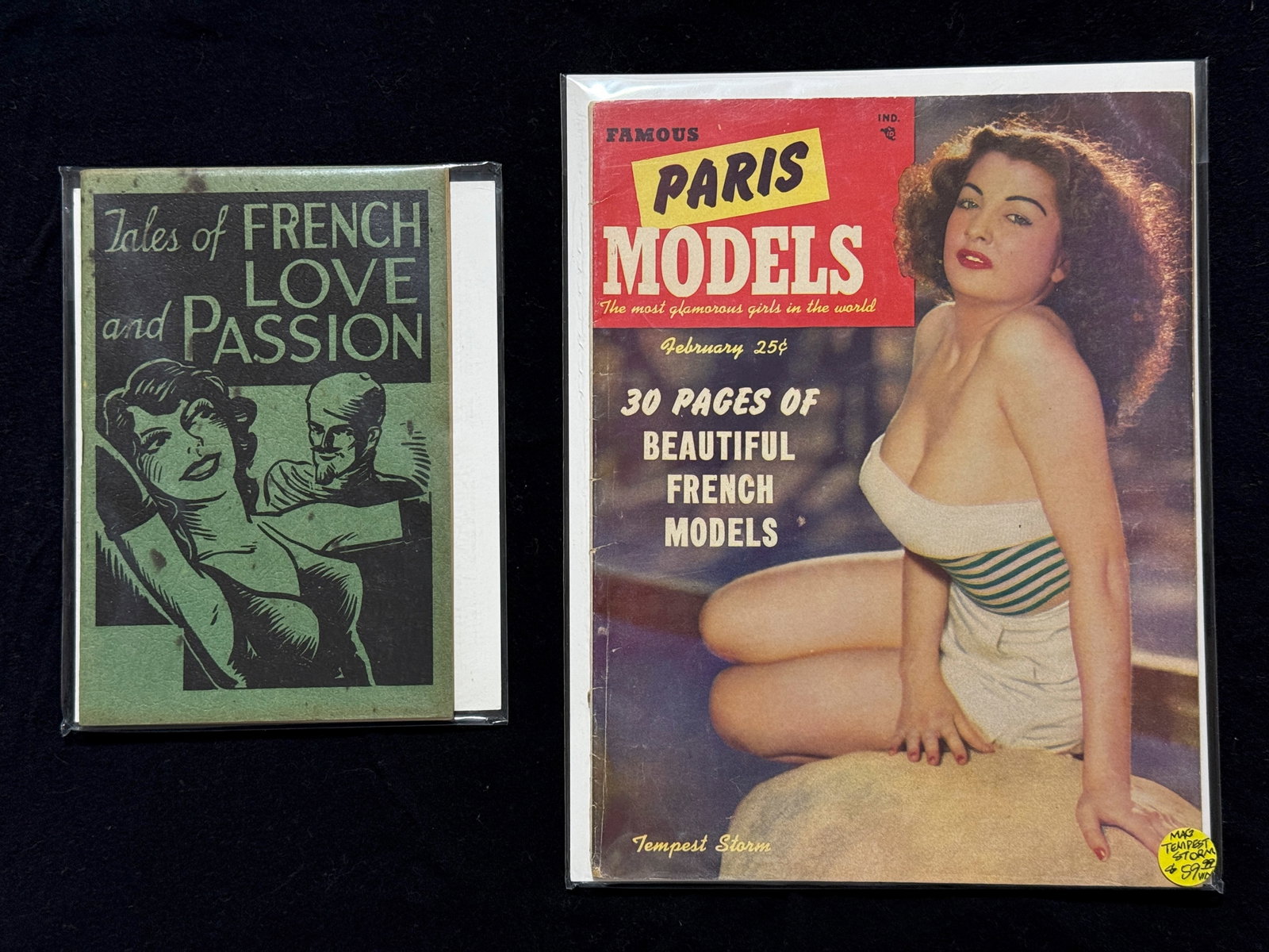 1952 PARIS MODELS TEMPEST STORM AND RARE ADULT UNDERGROUND PUB: 1952 PARIS MODELS TEMPEST STORM AND RARE ADULT UNDERGROUND PUB. Tempest Storm, also dubbed "The Queen Of Exotic Dancers," was an American burlesque star, stripper and motion picture actress. Along wit