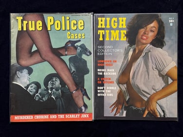 TRUE POLICE CASES 1950 & HIGH TIME 1972 MENS MAGS
