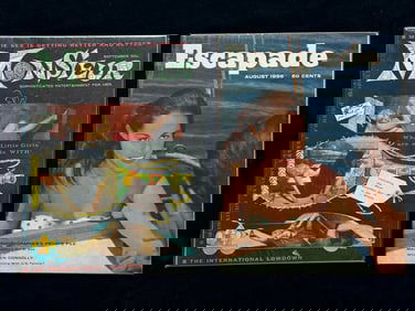 MONSIEUR #7 1958 & ESCAPADE #11 1956 PIN-UP MAG SET