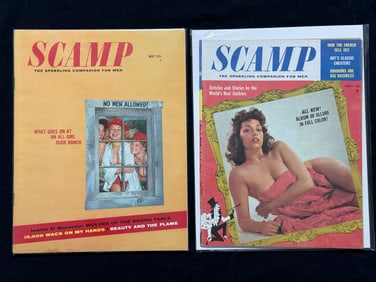 SCAMP #6 1958 & RARE SCAMP #4 1957 SLEAZE MAGS
