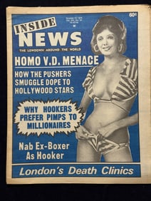 INSIDE NEWS VINTAGE TABLOID PULP SLEAZE - SET OF 2 - OCTOBER 1976, APRIL 1976