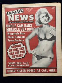 INSIDE NEWS VINTAGE TABLOID PULP SLEAZE - SET OF 2 - FEB. 1976, DEC 1975