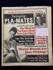 RARE FIRST - SWINGING PLA-MATES VINTAGE TABLOID PULP SLEAZE - Set of 2 - W/PHOTOS!
