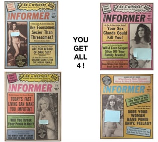 SET OF 4 !!! NATIONAL INFORMER ADULT TABLOID STYLE PUBS