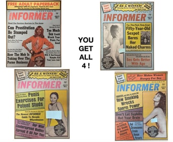 SET OF 4 !!! NATIONAL INFORMER ADULT TABLOID STYLE PUBS