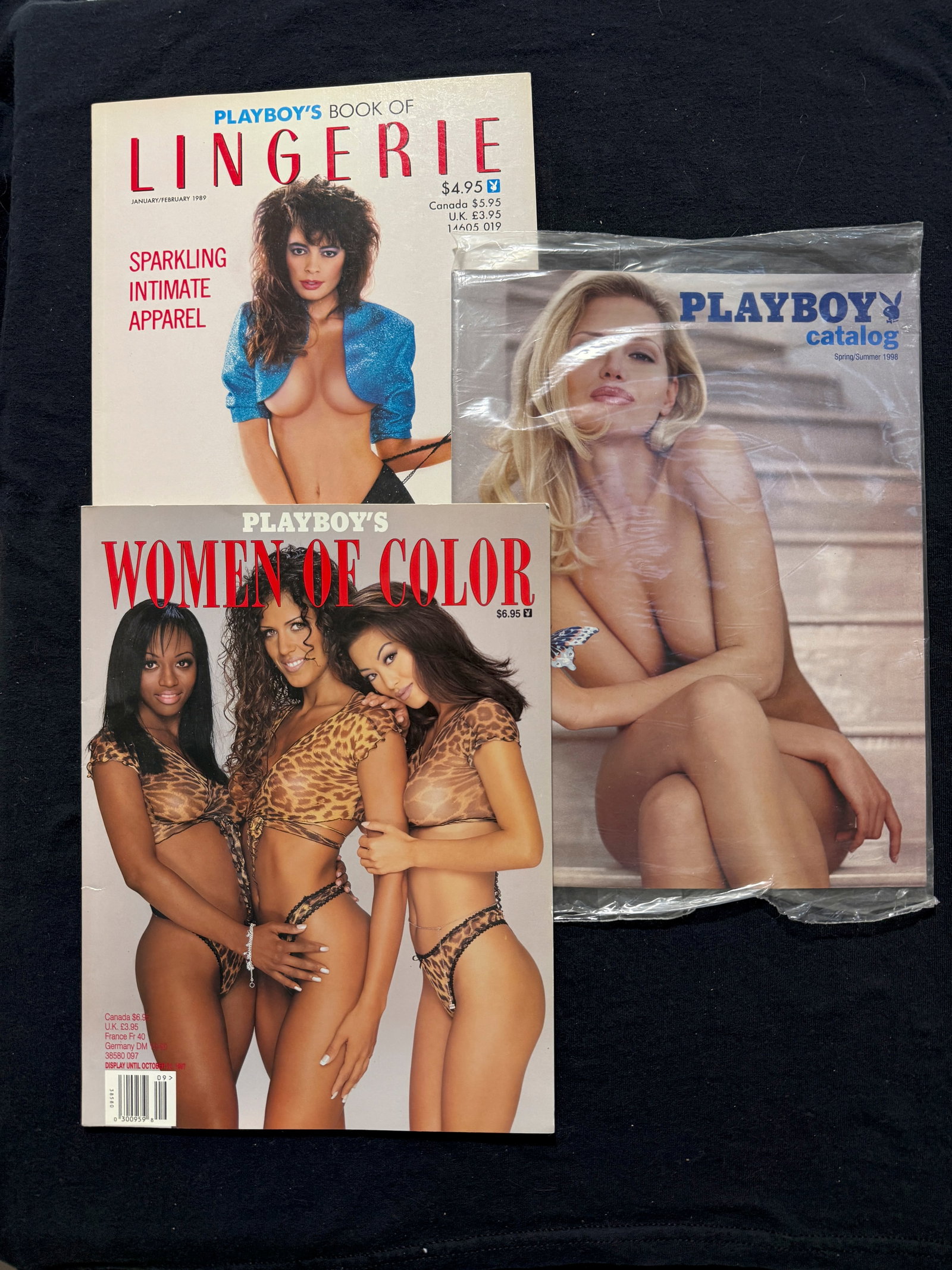 THREE PLAYBOY PUBLICATIONS SPECIAL ISSUES: THREE PLAYBOY PUBLICATIONS SPECIAL ISSUES. LINGERIE, WOMEN OF COLOR AND THE PLAYBOY CATALOG OF MERCHANDISE.