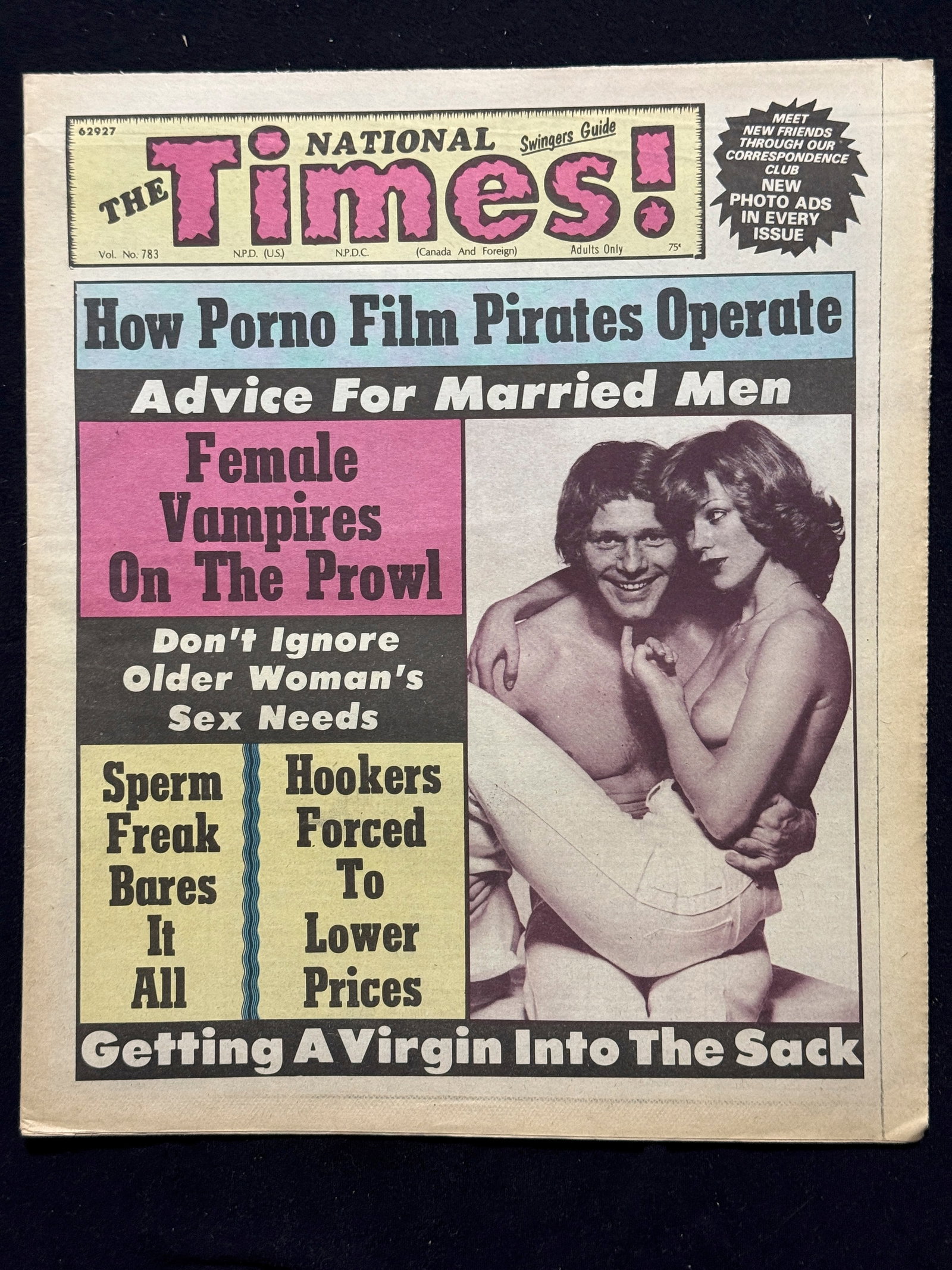 THE NATIONAL TIMES SWINGERS GUIDE - PERSONAL ADS WITH AMATEUR PHOTOS: THE NATIONAL TIMES SWINGERS GUIDE - PERSONAL ADS WITH AMATEUR PHOTOS. VOL. #783. sleaze articles, raunch, many personal ads.