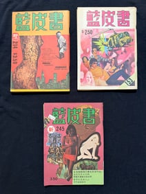 RARE - THREE ISSUES OF HONG KONG  ADULT MAG - BLUE BOOK