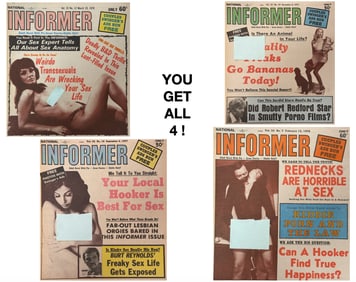 SET OF 4 !!! NATIONAL INFORMER ADULT TABLOID STYLE PUBS