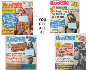 SET OF 4 !!! - RAMPAGE - Swingers Ads - Adult Pics