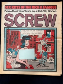SET OF 2 SCREW MAGAZINES - AMAZING VINTAGE PORNO COVER ART