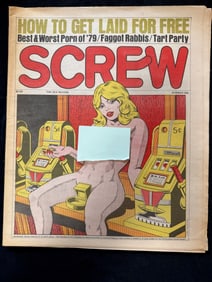 SET OF 2 SCREW MAGAZINES - AMAZING VINTAGE PORNO COVER ART
