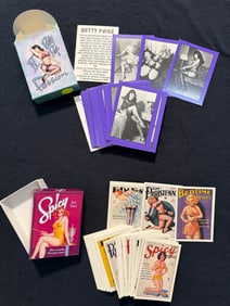 BETTY PAGE TRADING CARDS & SPICY NAUGHTY 30’S PULP COVER TRADING CARDS