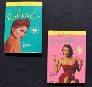 TWO MINI PIN-UPS BOOKS - REDHEADS & BRUNETTES