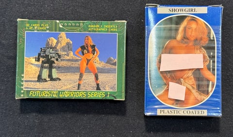 FUTURISTIC WARRIOR SERIES ADULT TRADING CARDS & SHOWGIRL COLLECTOR CARDS