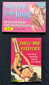 TWO ADULT POSTCARD BOOKS - 46 CARDS