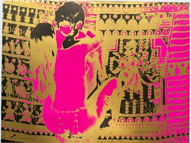 Composition in Gold and Rose -  Silkscreen. 1970 - 29 x 22