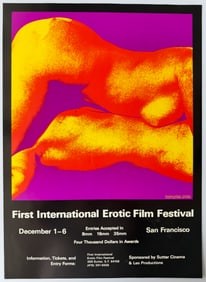 First International Erotic Film Festival Litho. 1970.  19 x 27 - PAUL KAGAN