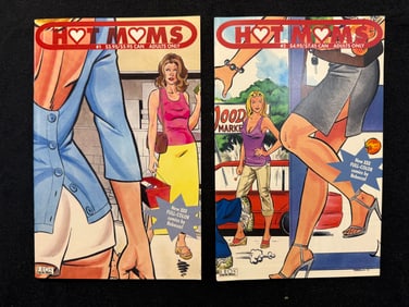 HOT MOMS - X-RATED MENS UNDERGROUND COMIX. FIRST TWO ISSUES ! ! !