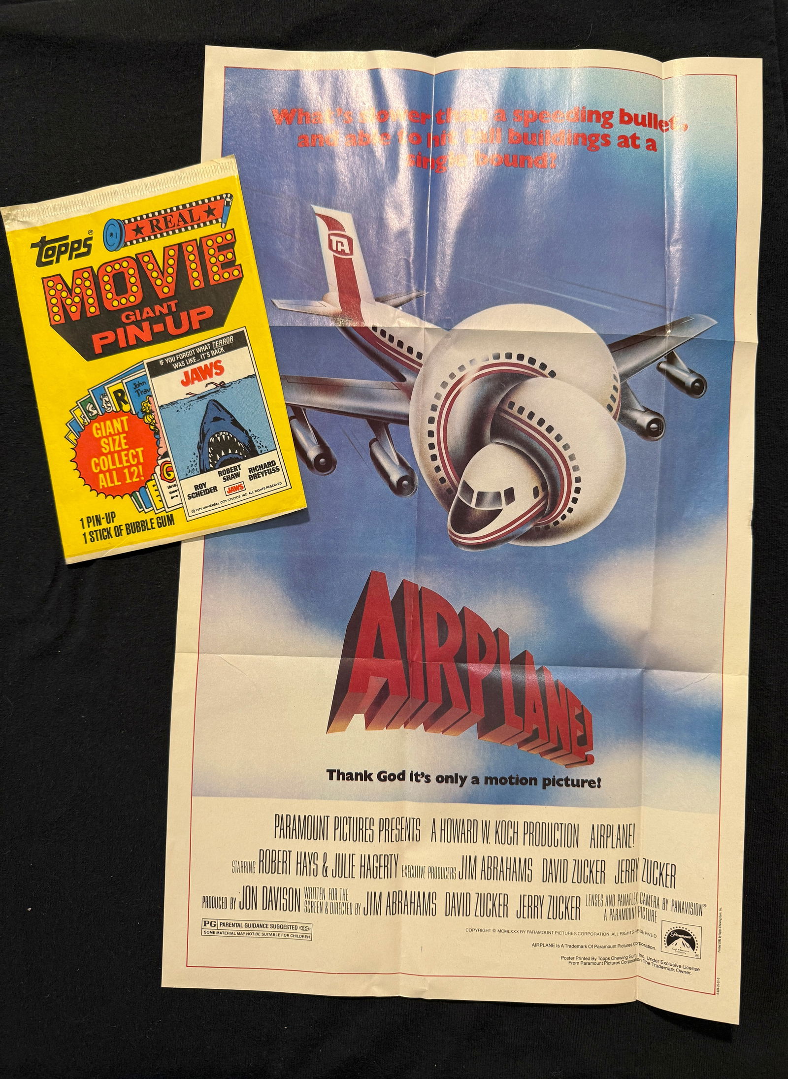 TOPS MOVIE GIANT PIN-UP POSTER - AIRPLANE - 1981 (1 of 2)