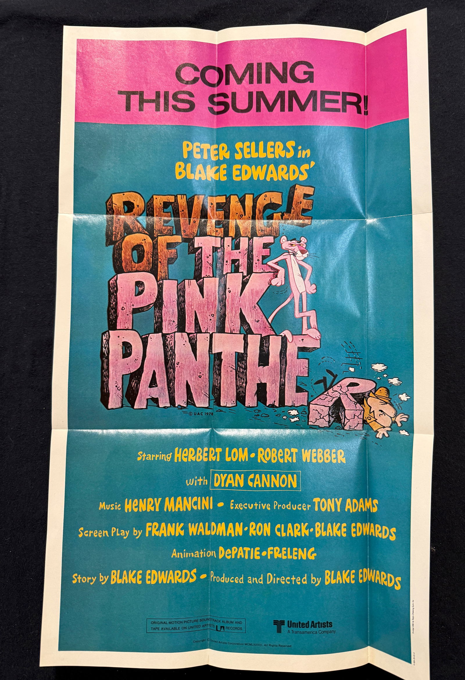 TOPS MOVIE GIANT PIN-UP POSTER - REVENGE OF THE PINK PANTHER - 1981 (1 of 1)