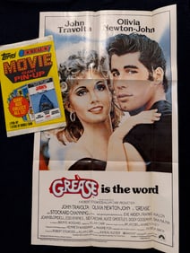 TOPS MOVIE GIANT PIN-UP POSTER - GREASE - 1981