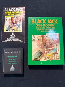 ATARI BLACK JACK VINTAGE VIDEO GAME WITH BOX AND MANUALS