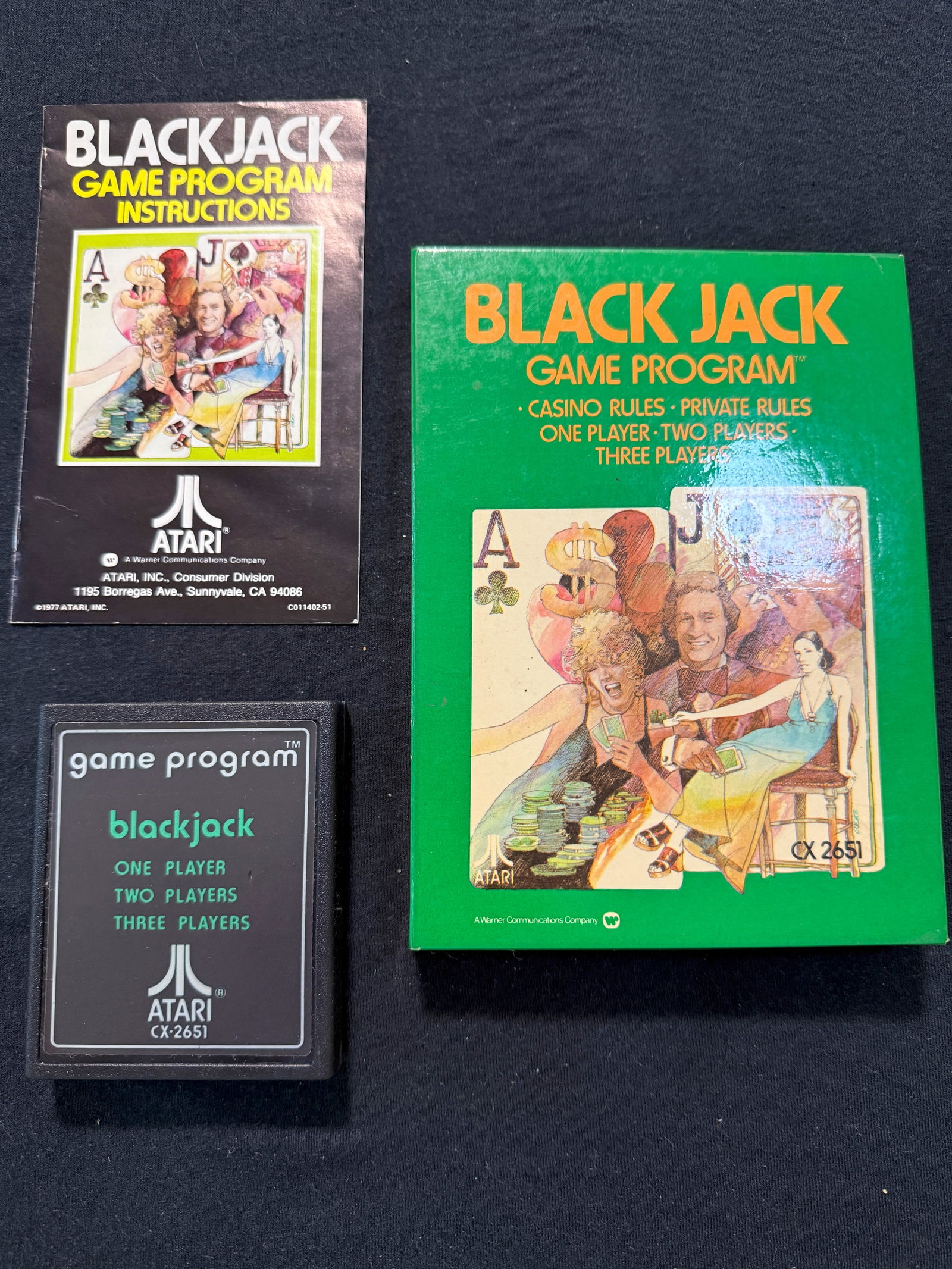 ATARI BLACK JACK VINTAGE VIDEO GAME WITH BOX AND MANUALS: ATARI BLACK JACK VINTAGE VIDEO GAME WITH BOX AND MANUALS