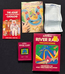 ATARI RIVER RAID VINTAGE VIDEO GAME WITH BOX AND MANUALS