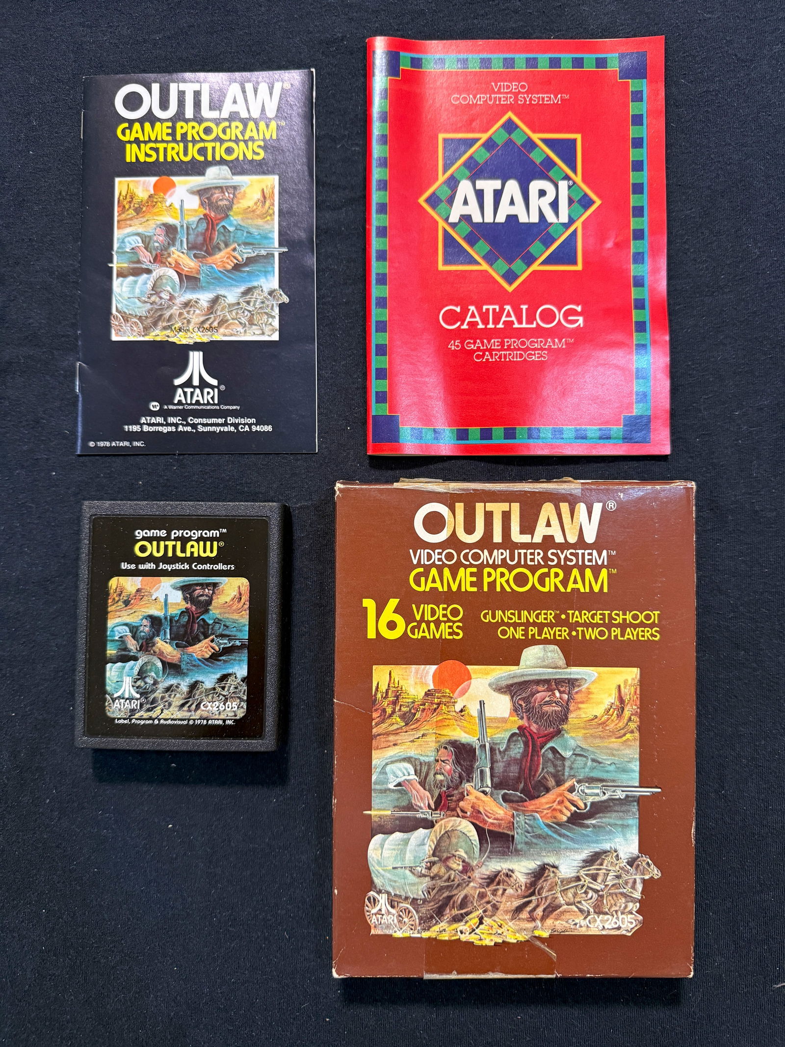 ATARI OUTLAW VINTAGE VIDEO GAME WITH BOX AND MANUALS (1 of 1)