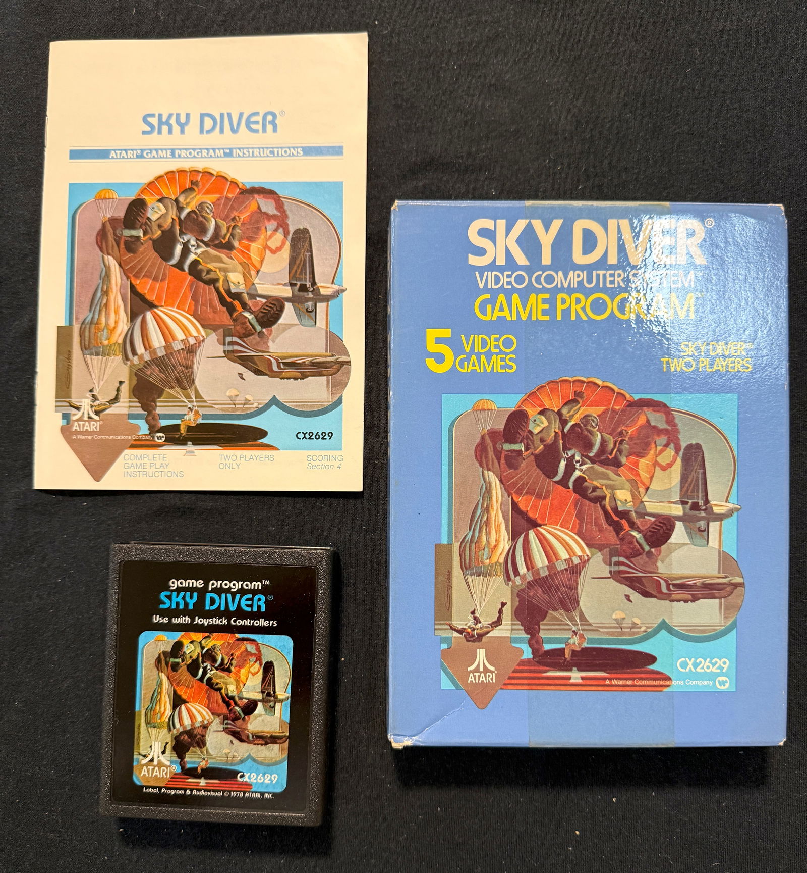 ATARI SKYDIVER VINTAGE VIDEO GAME WITH BOX AND MANUALS (1 of 1)