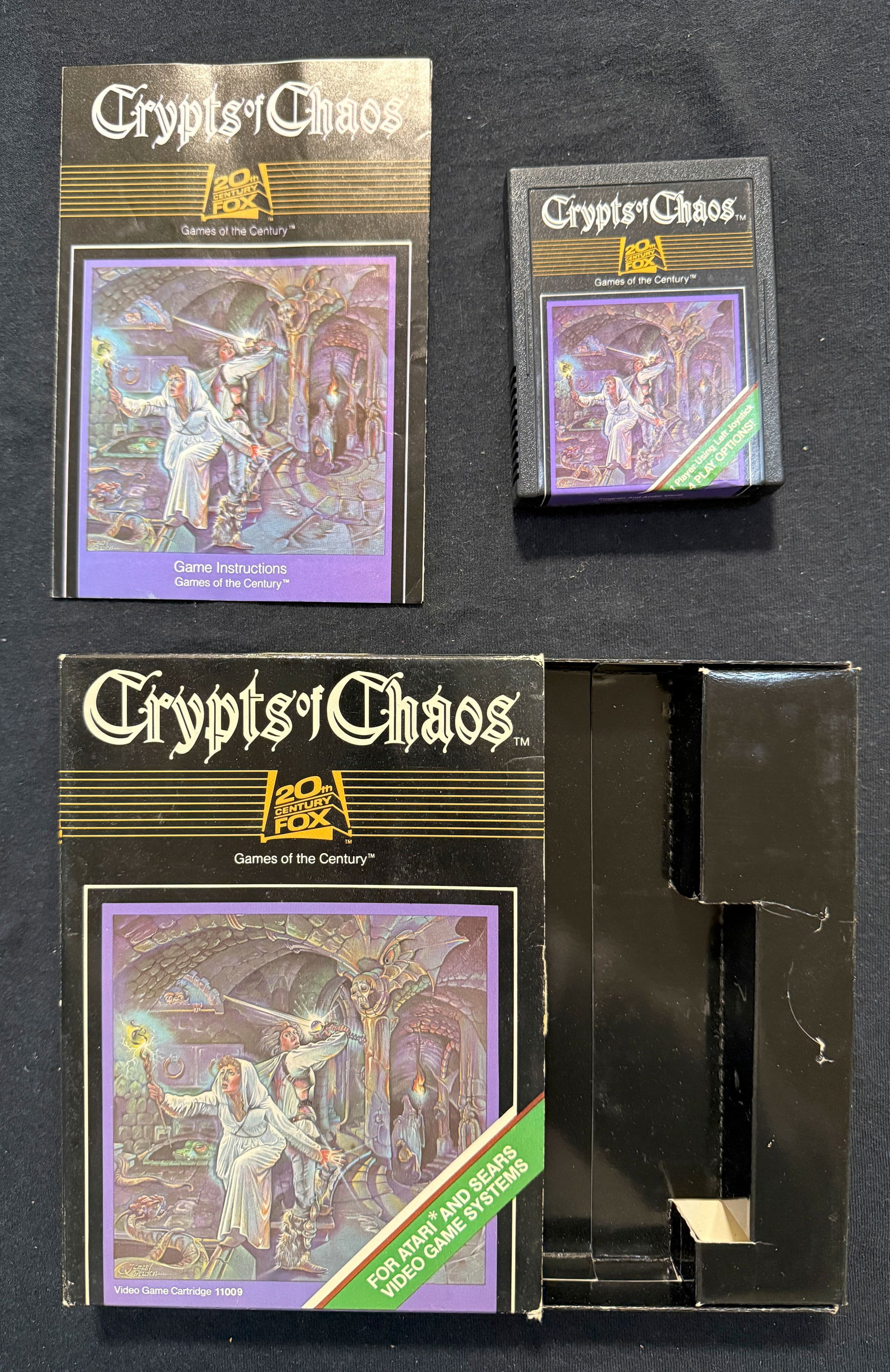 ATARI & SEARS VIDEO GAME SYSTEM - CRYPTS OF CHAOS RARE VINTAGE VIDEO GAME (1 of 2)