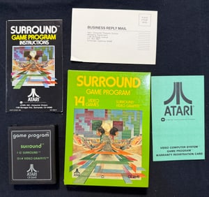 ATARI SURROUND VINTAGE VIDEO GAME WITH BOX AND MANUALS