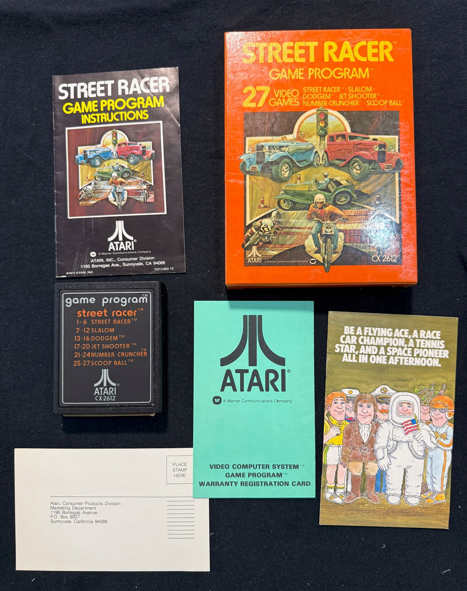 ATARI STREET RACER VINTAGE VIDEO GAME WITH BOX AND MANUALS (1 of 1)